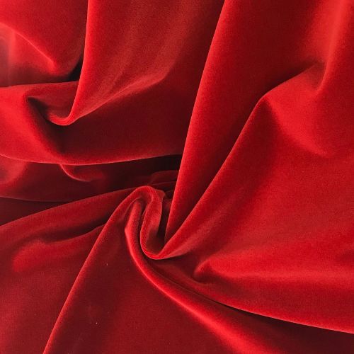 Red cotton velvet fabric