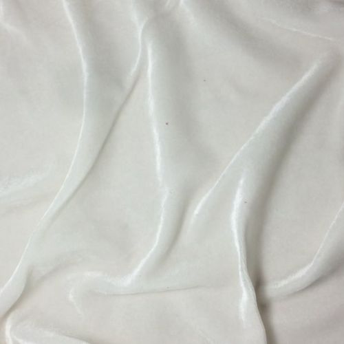 WHITE Silk Velvet Fabric