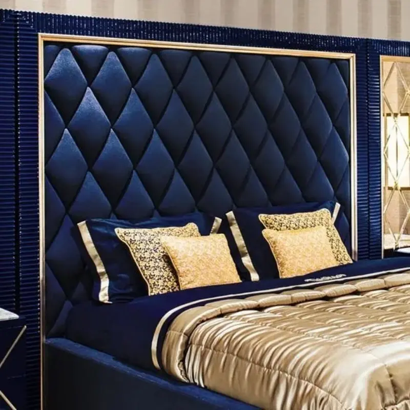 Navy Luxury Emperor Bed Headboard in Reem Island